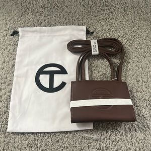 Brown Mini Telfar Shopping Bag